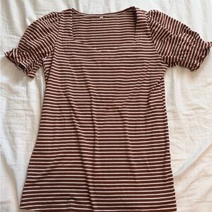 Striped Brown and White Women's Blouse